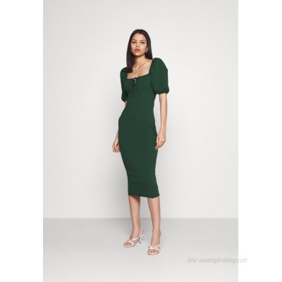 Glamorous CARE PUFF SHORT SLEEVED MIDI DRESSES WITH SQUARE NECKLINE Jersey dress forest green/green 