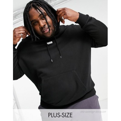 Puma PLUS small logo hoodie in black  