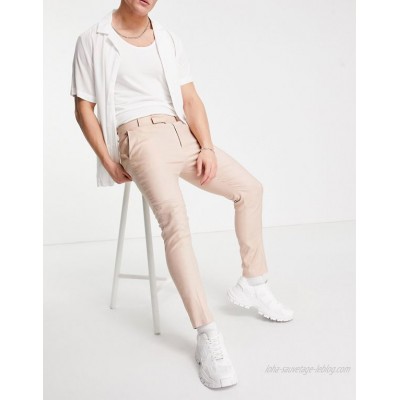  DESIGN skinny crop smart pants in pink linen  