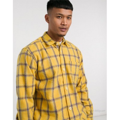 Pull&Bear checked shirt in yellow  