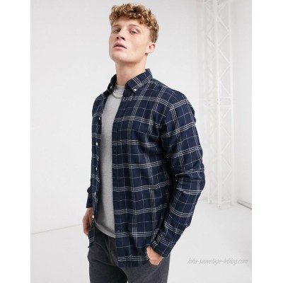 Selected Homme flannel shirt in gray check  