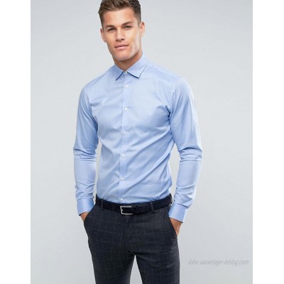 Selected Homme slim fit easy iron smart shirt in light blue  