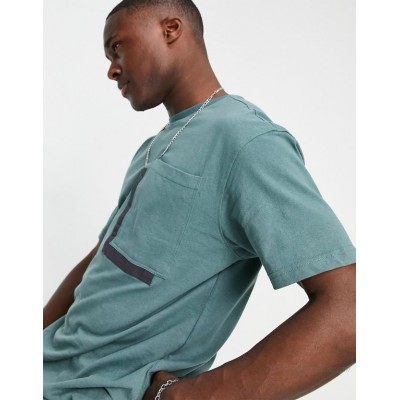 Another Influence boxy oversized pocket t-shirt in teal  