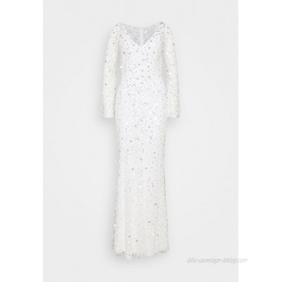 Maya Deluxe ALL OVER 3D EMBELLISHED MAXI DRESS Occasion wear ivory/offwhite 