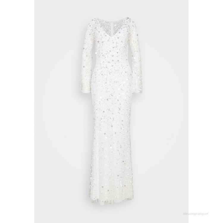 Maya Deluxe ALL OVER 3D EMBELLISHED MAXI DRESS Occasion wear ivory/offwhite