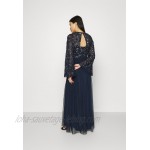 Maya Deluxe FLORAL EMBELLISHED BELL SLEEVE MAXI DRESS Occasion wear navy/dark blue