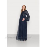 Maya Deluxe Maternity FLORAL EMBELLISHED BELL SLEEVE MAXI Occasion wear navy/dark blue