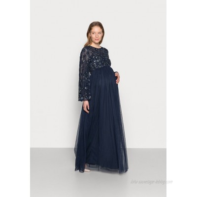 Maya Deluxe Maternity FLORAL EMBELLISHED BELL SLEEVE MAXI Occasion wear navy/dark blue 